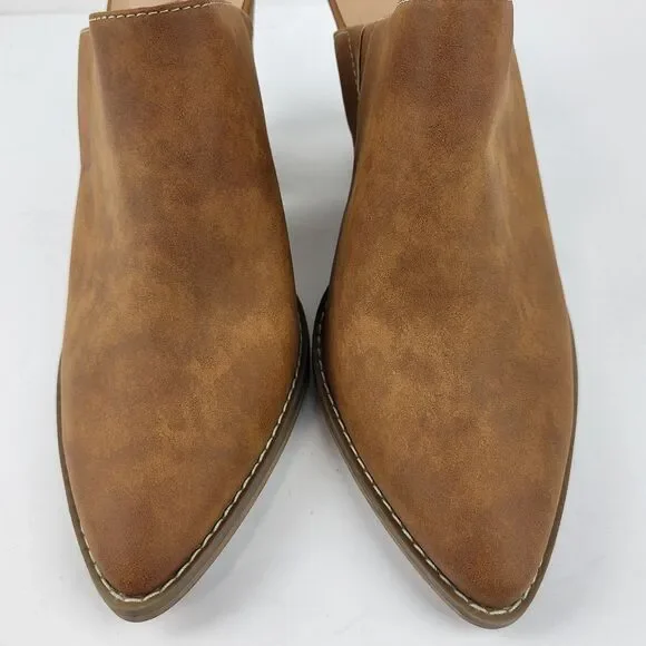 ABOUND Maya Block Heel Mules Shoes Womens Pointed Tan FAUX-LEATHER Size 9.5 M - Picture 9 of 11